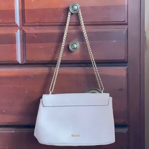 Aldo Cream and Gold Classic Shoulder Bag with Chain Strap